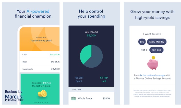 clarity money screenshots